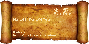 Mendl Renáta névjegykártya